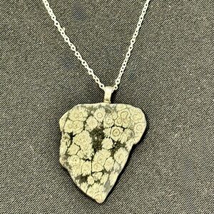 Snowflake Obsidian Silver Pendant Necklace